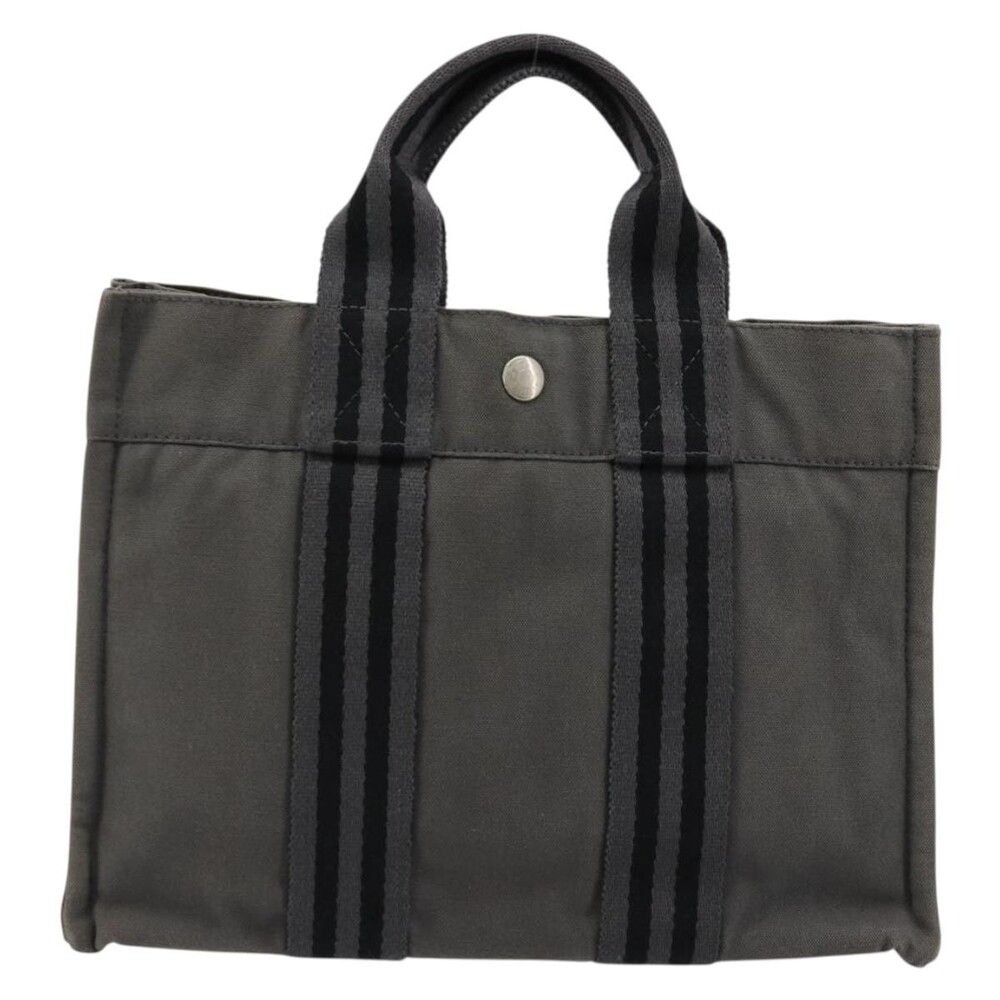 Hermes Cotton Fourre Toutpm Handbag Gray
